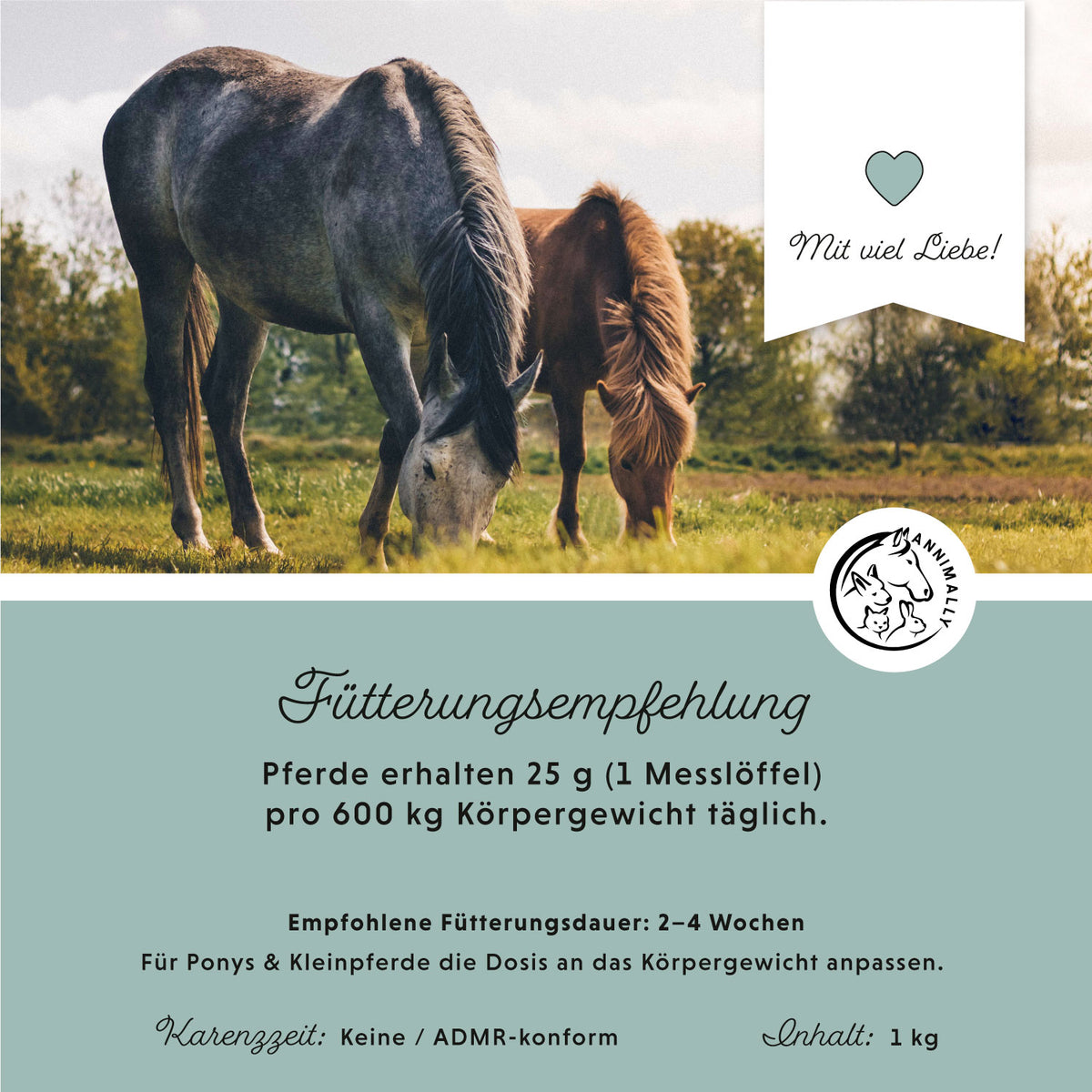 Magnesium Pellets von Annimally für Nerven & Muskeln – Nahrungsergänzungsmittel für Pferde