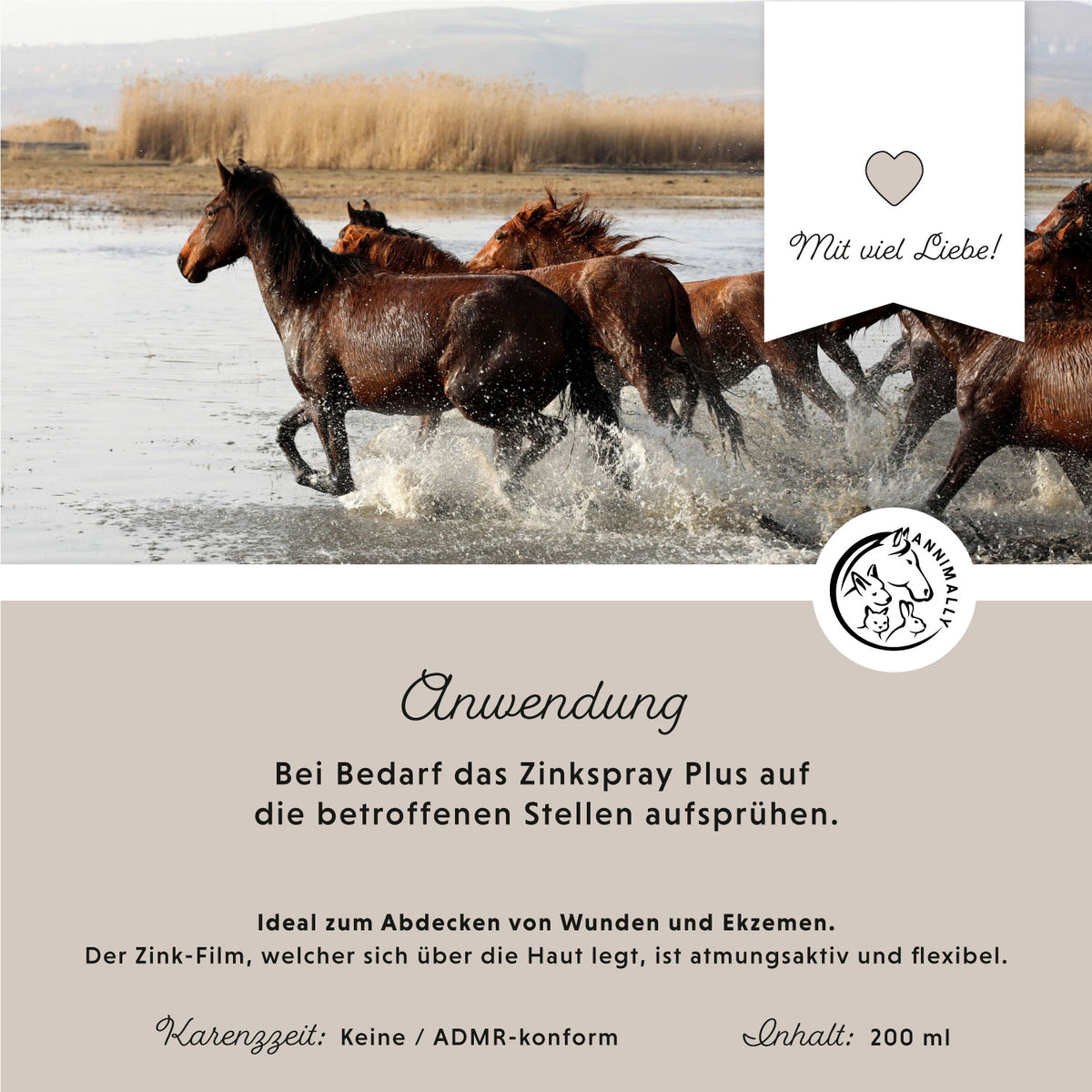 Pflegeprodukt für Pferde: Zinkspray Plus für Haut & Hufe