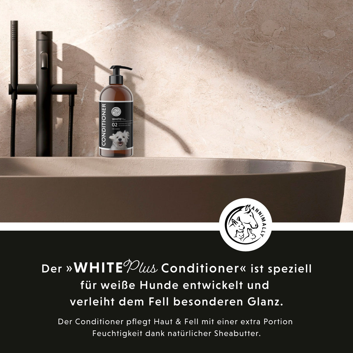 White Plus Conditioner für weißes & helles Fell – Tierpflege für Hunde