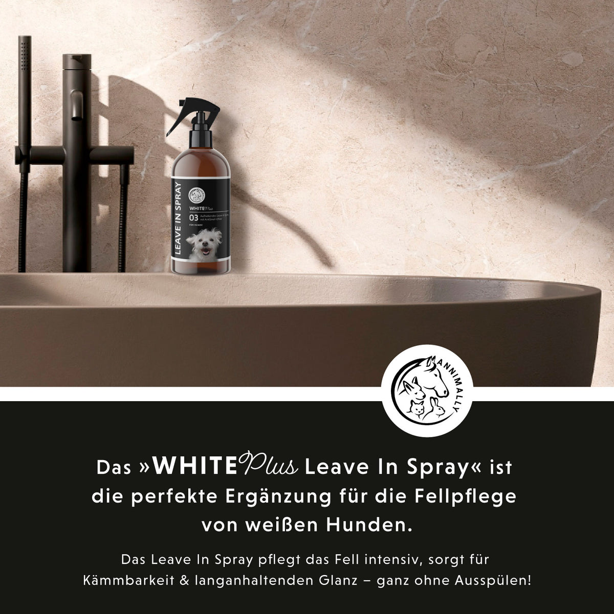 White Plus Leave-In Spray für weißes & helles Fell – Tierpflege für Hunde