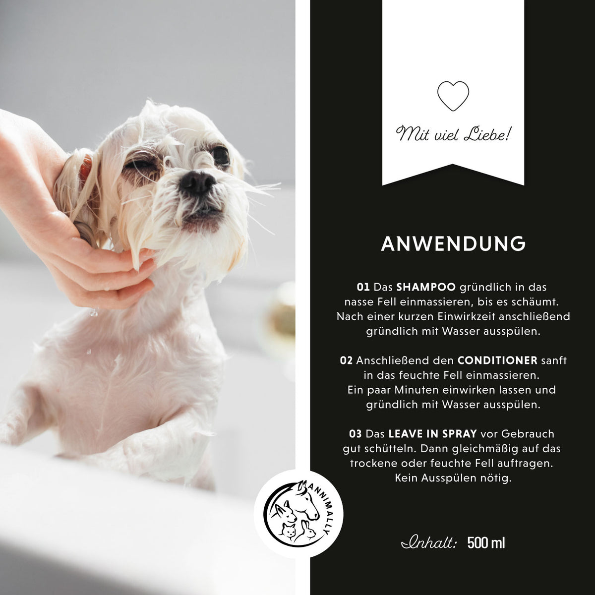White Plus Pflegeset für Hunde für weißes & helles Fell – Pflegebox von Annimally