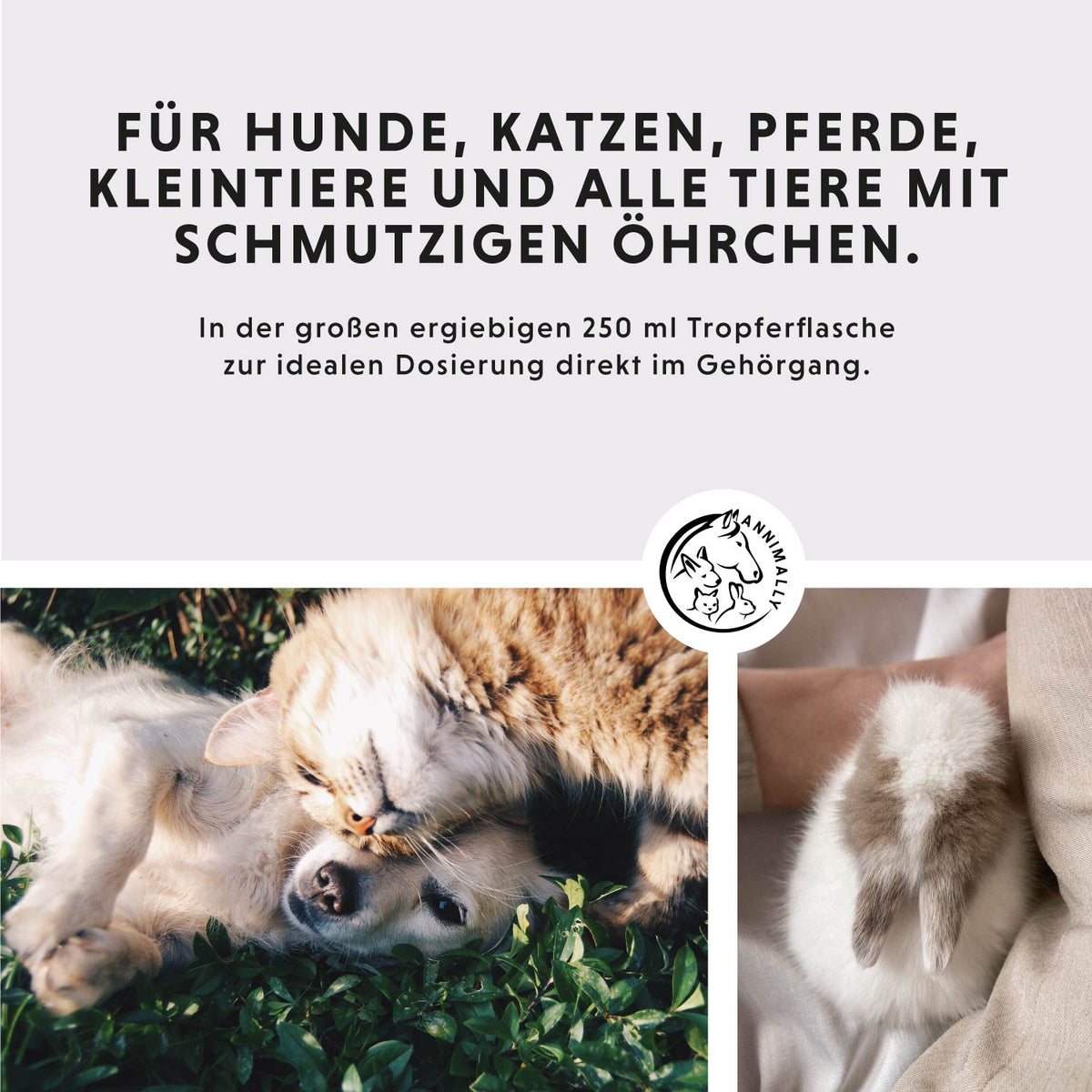 Ohrenreiniger für Hunde, Katzen, Pferde & Kleintiere – natürliche Pflege | Annimally