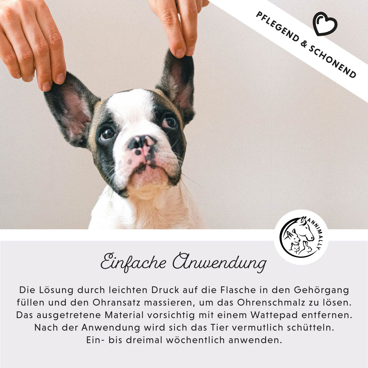 Ohrenreiniger für Hunde, Katzen, Pferde & Kleintiere – Tierpflege | Annimally