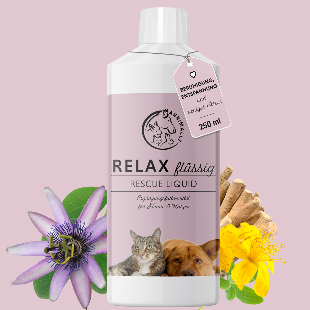 Relax Flüssig für Hunde & Katzen – Nahrungsergänzungsmittel zur natürlichen Beruhigung | Annimally