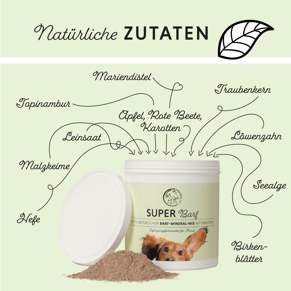 Super Barf für Hunde – Futterergänzung mit Vitaminen & Mineralien zum Barfen | Annimally