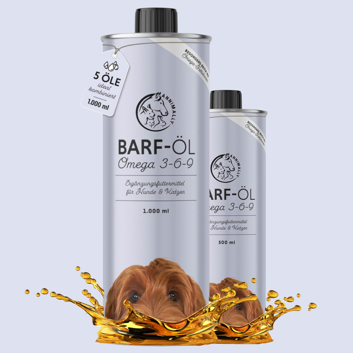 Barf-Öl für Hunde & Katzen – Nahrungsergänzungsmittel mit Omega-3-Fettsäuren zum Barfen | Annimally