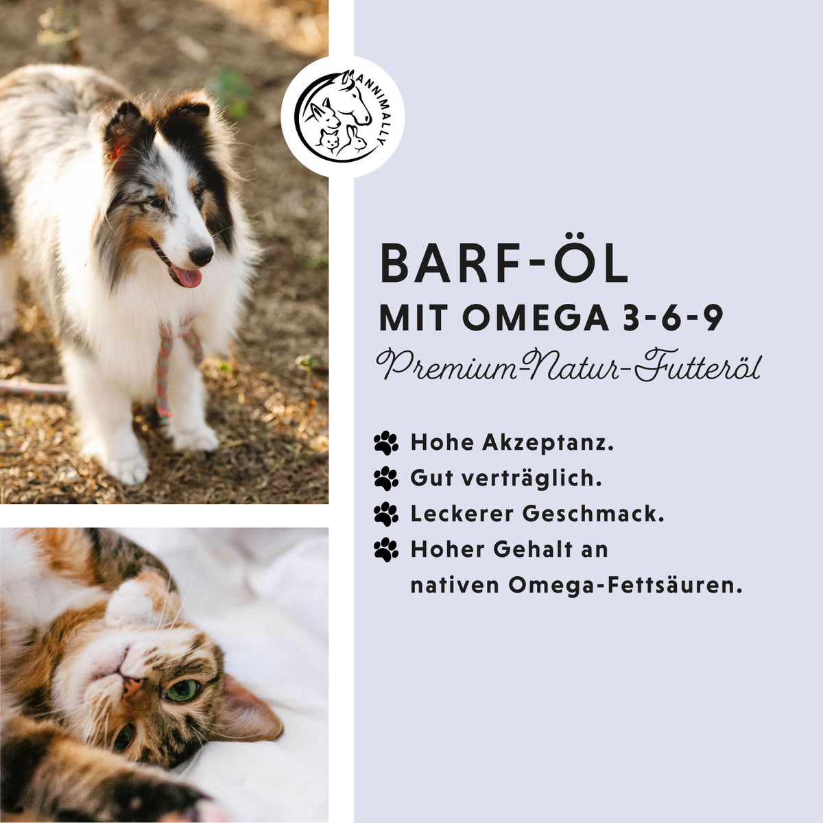 Barf-Öl mit Omega-3-Fettsäuren – Futterzusatz für Hunde & Katzen