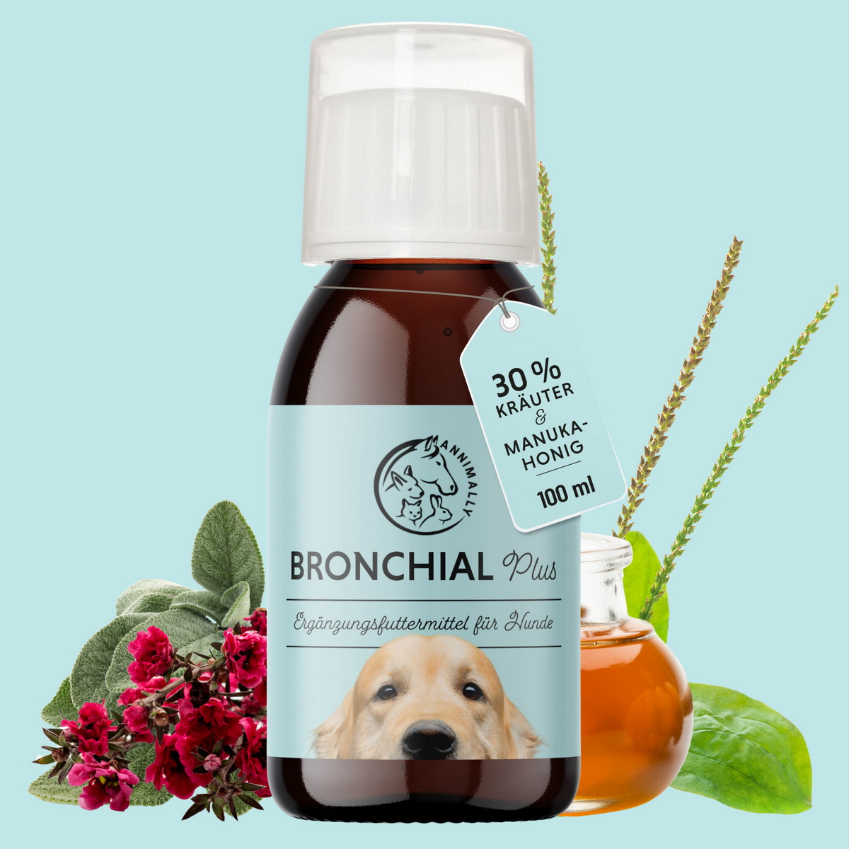 Bronchial Plus für Hunde – Nahrungsergänzungsmittel für freie Atemwege | Annimally