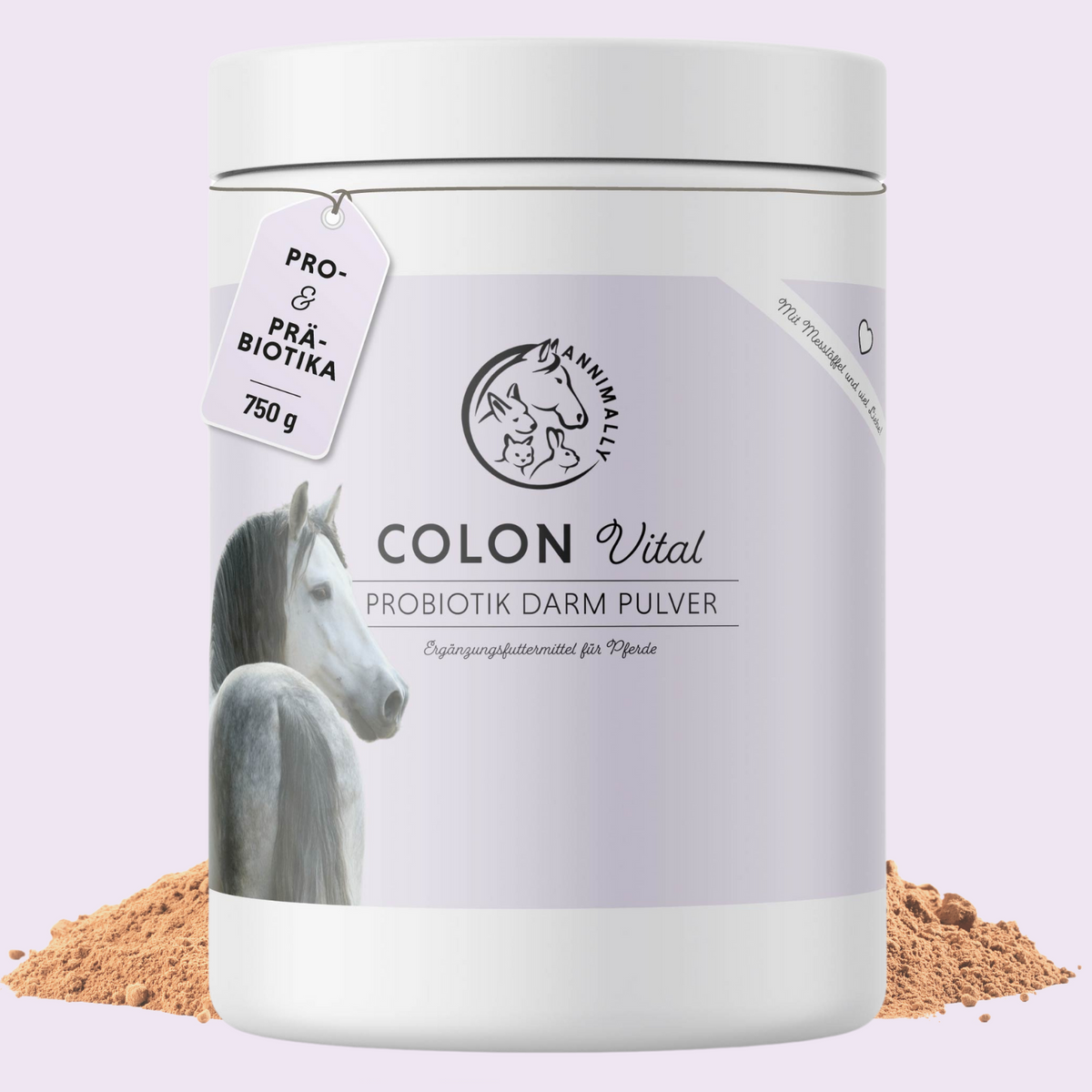 Colon Vital Pulver für Pferde – Nahrungsergänzungsmittel für eine gesunde Darmflora | Annimally