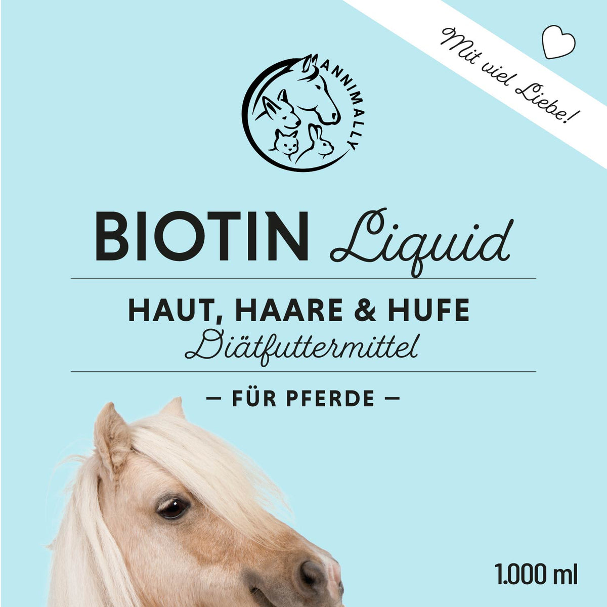 Futterergänzung für Pferde: Biotin Liquid für starke Hufe & glänzendes Fell