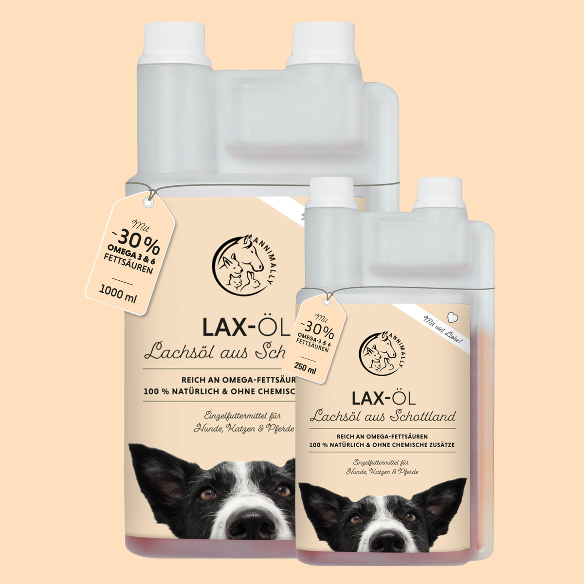 Lax-Öl für Hunde & Katzen – Nahrungsergänzungsmittel mit Omega-3-Fettsäuren | Annimally