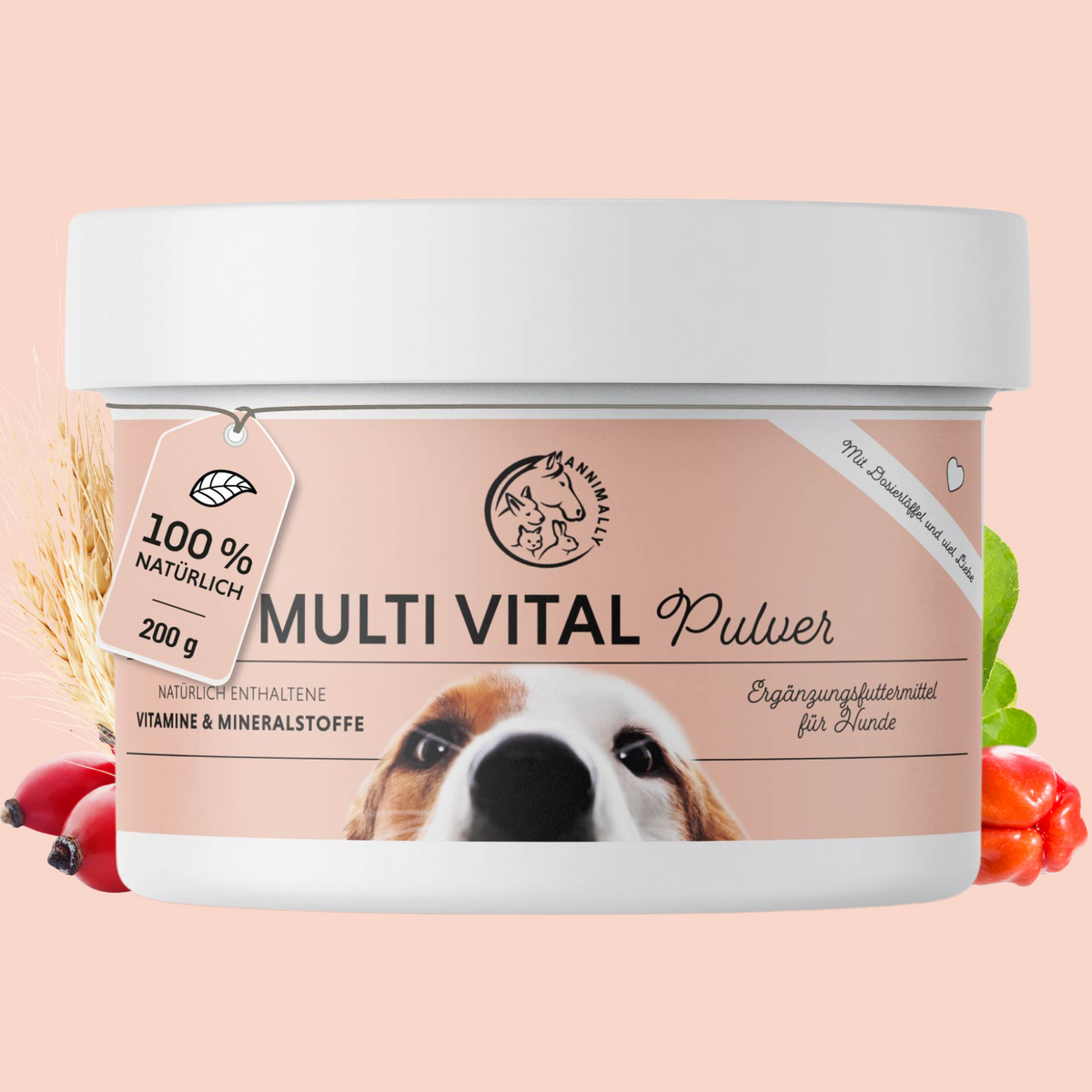 Multi Vital Pulver für Hunde – Nahrungsergänzungsmittel für Vitalität & Immunsystem | Annimally
