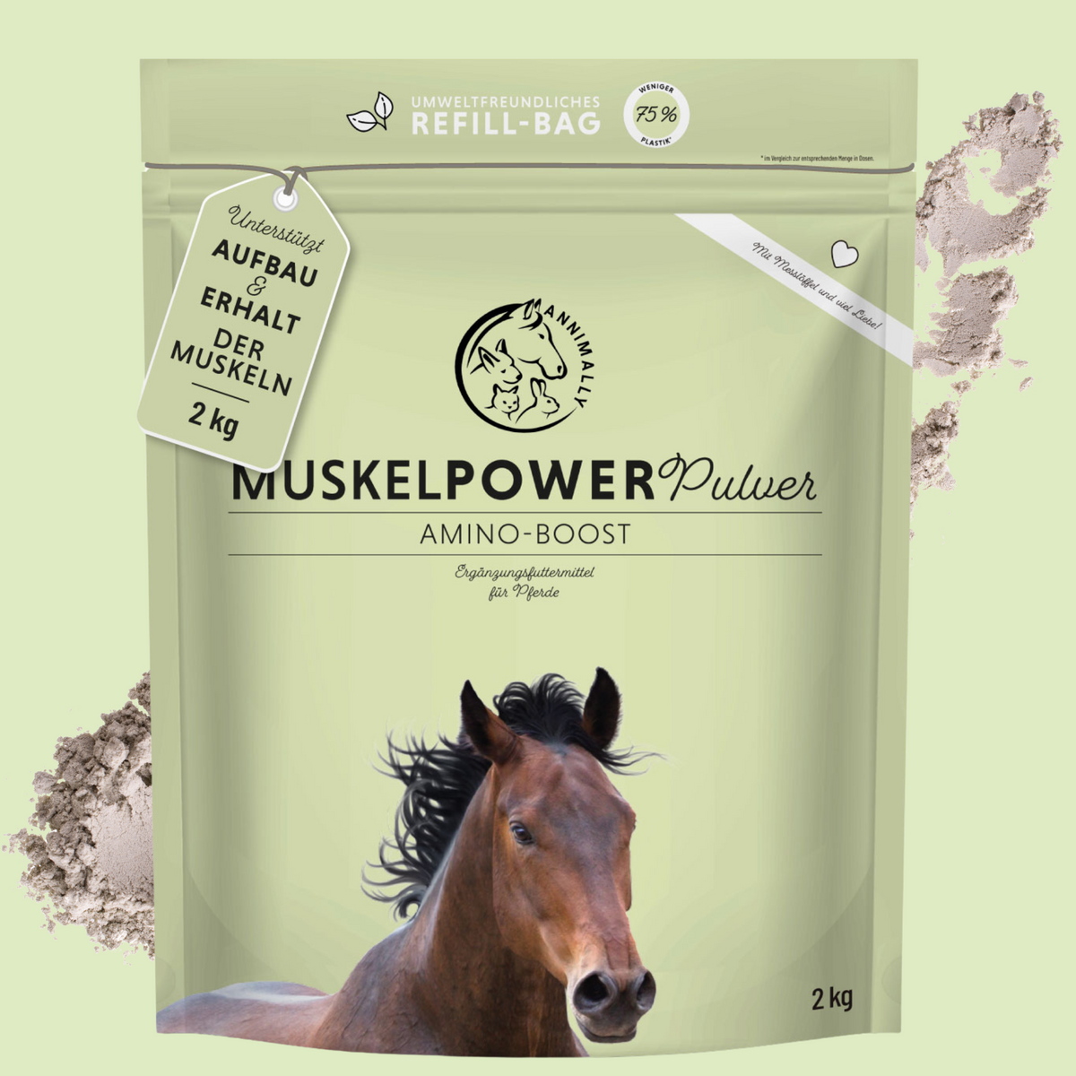 Muskelpower Pulver für Pferde – Futterzusatz | Annimally