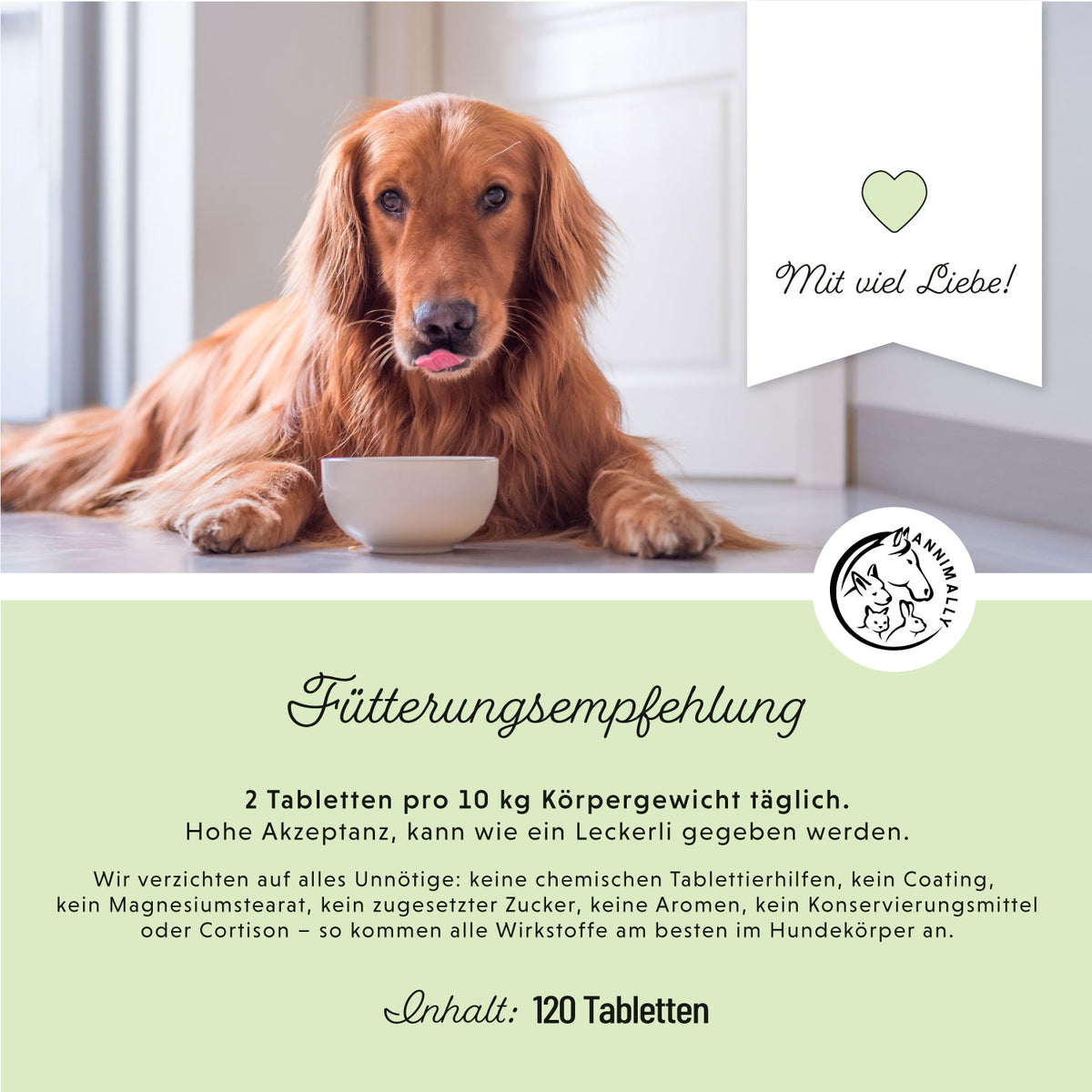 Muskelpower Tabletten von Annimally – Nahrungsergänzungsmittel für Hunde