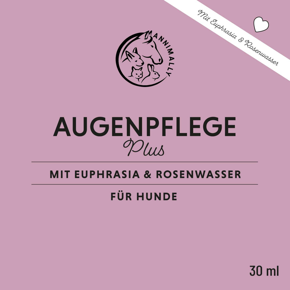 Natürliche Pflege für Hunde: Augenpflege Plus mit Euphrasia & Rosenwasser