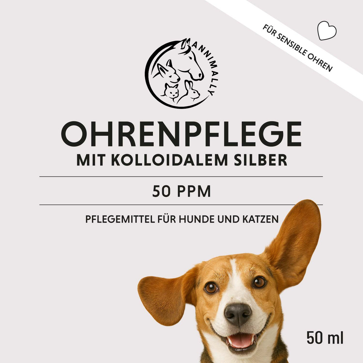 Natürliche Pflege für Hunde: Ohrenpflege mit kolloidalem Silber 50 ppm
