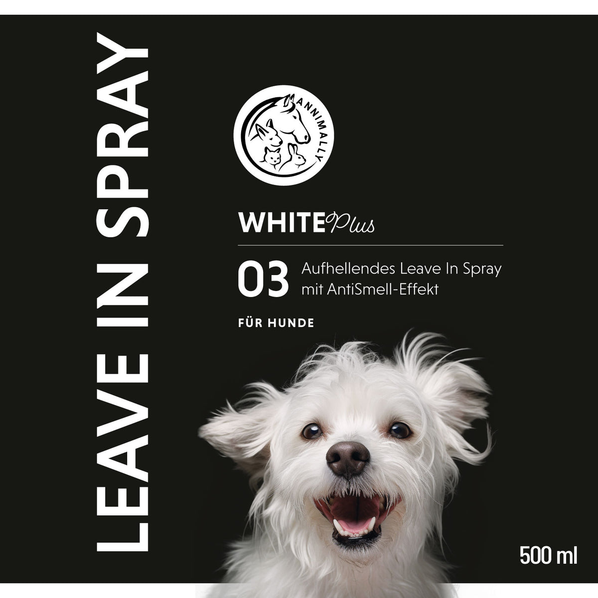 Natürliche Pflege für Hunde: White Plus Leave-In Spray für weißes & helles Fell