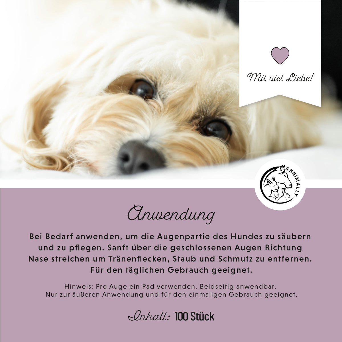 Pflegeprodukt für Hunde: Augenpads
