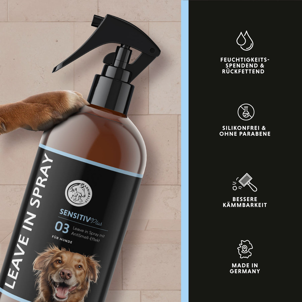 Sensitiv Plus Leave-In Spray für empfindliche Haut – Pflegeprodukt für Hunde
