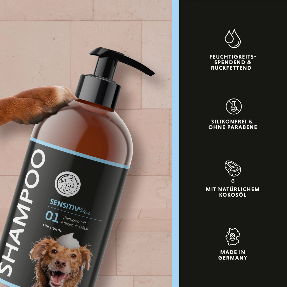 Sensitiv Plus Shampoo für Hunde – natürliche Pflege für empfindliche Haut | Annimally