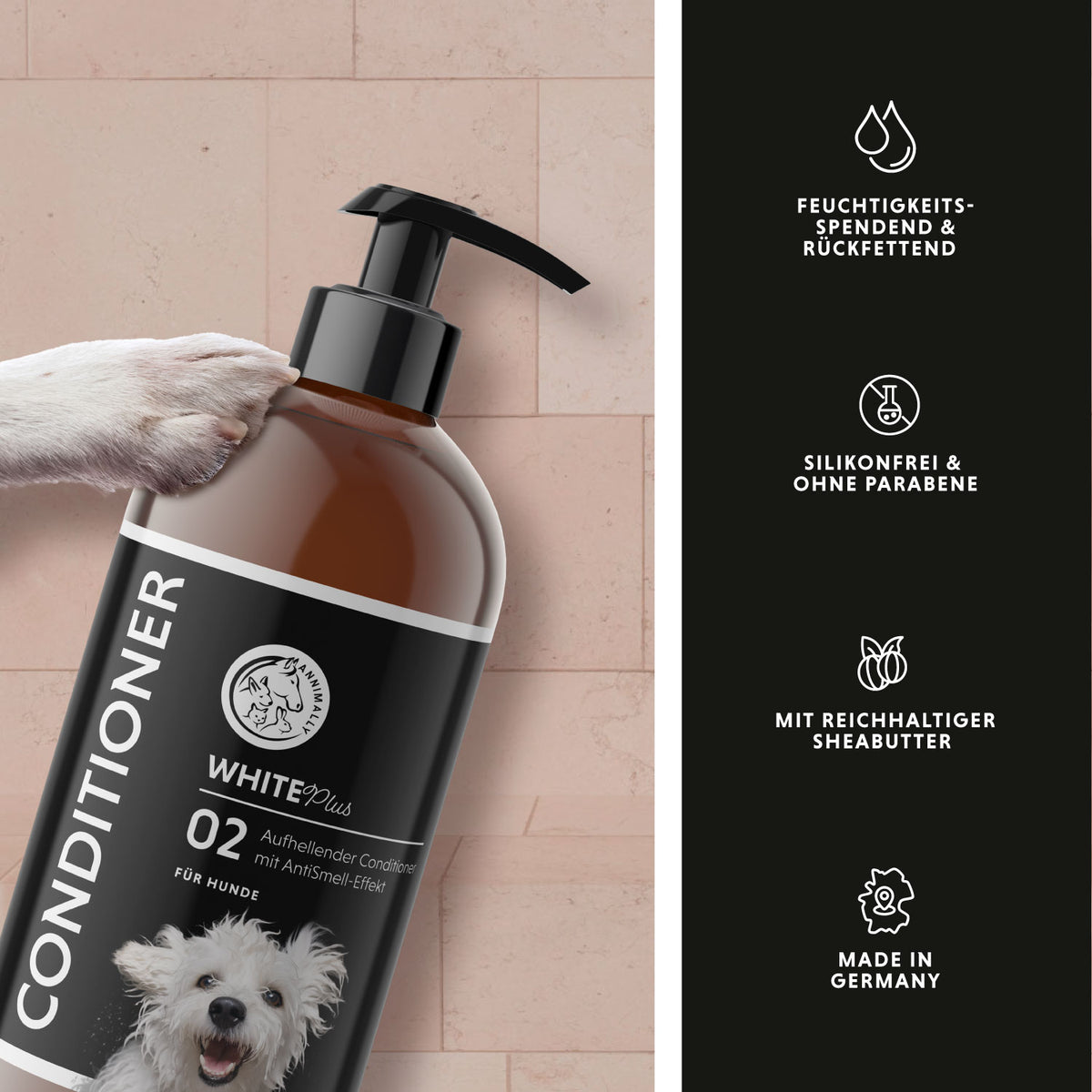 White Plus Conditioner für Hunde – natürliche Pflege für weißes & helles Fell | Annimally