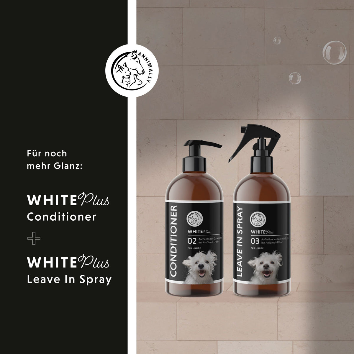 White Plus Shampoo für Hunde – Tierpflege für weißes & helles Fell | Annimally