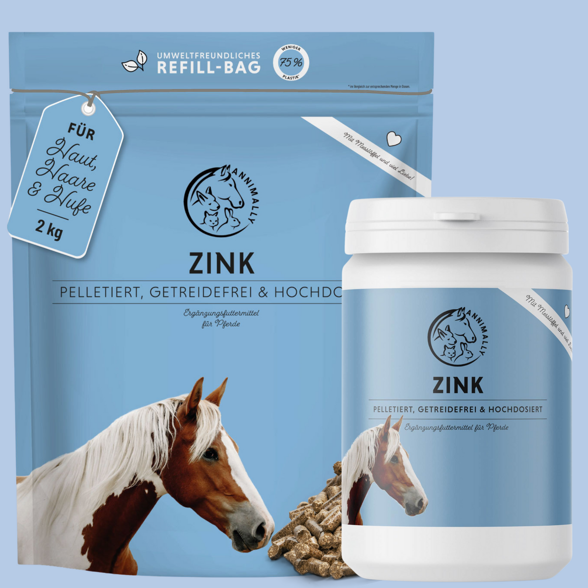 Zink Pellets für Pferde – Nahrungsergänzungsmittel für Haut, Fell & Hufe | Annimally