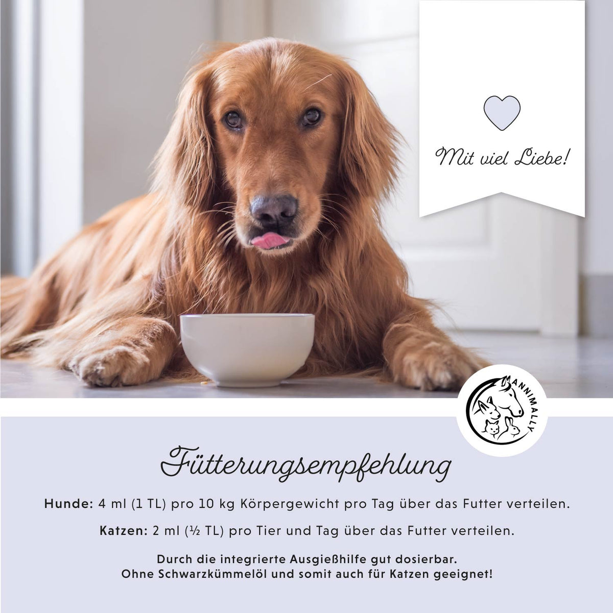 Barf-Öl mit Omega-3-Fettsäuren – Futtertopping für Hunde & Katzen