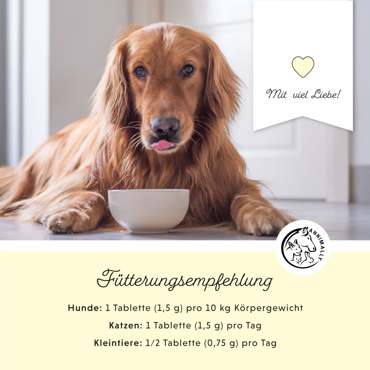 Bierhefe Tabletten für gesunde Haut & glänzendes Fell – Futterzusatz für Hunde, Katzen & Kleintiere – Ansicht 2