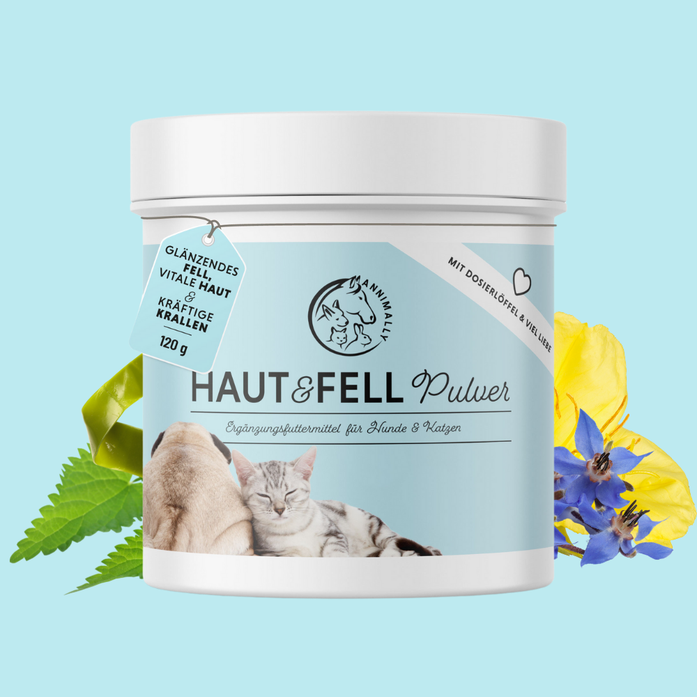 Haut & Fell Pulver für Hunde & Katzen – Nahrungsergänzungsmittel | Annimally