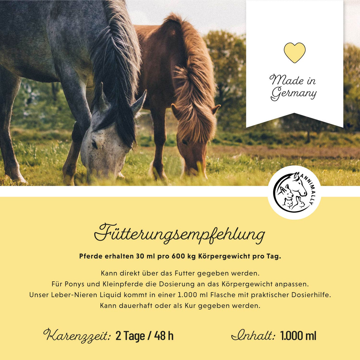 Leber-Nieren Liquid – Futtertopping für Pferde – Fütterung